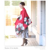 真紅に咲くアートなコスモスス柄トール。レディース ファッション ストール | Sawa a la mode | 詳細画像12 