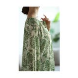 ナチュラルグリーンのダマスク柄シャツブラウス レディース ファッション | Sawa a la mode | 詳細画像9 