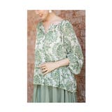 ナチュラルグリーンのダマスク柄シャツブラウス レディース ファッション | Sawa a la mode | 詳細画像19 