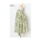 ナチュラルグリーンのダマスク柄シャツブラウス レディース ファッション | Sawa a la mode | 詳細画像21 