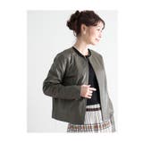上質ラムレザーのノーカラージャケット レディース ファッション | Sawa a la mode | 詳細画像13