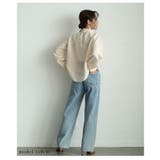 ボウタイリボン付き2wayフロッキーストライプブラウス レディース ファッション | Sawa a la mode | 詳細画像15 