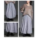 ふっくらシルエットでサマになるストライプ柄バブルヘムスカート レディース ファッ… | Sawa a la mode | 詳細画像17 