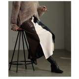 切替バイカラーのモードなアシンメトリーレザースカート レディース ファッション | Sawa a la mode | 詳細画像20 