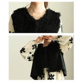 シーズンムードを盛り上げる異素材切替ファーベスト レディース ファッション | Sawa a la mode | 詳細画像4 