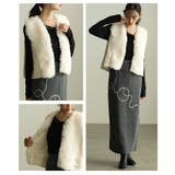 シーズンムードを盛り上げる異素材切替ファーベスト レディース ファッション | Sawa a la mode | 詳細画像16 