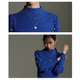 パールの粒が降り注ぐパフスリーブニットトップス レディース ファッション | Sawa a la mode | 詳細画像3 