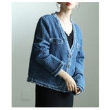 毎日着たいエンボス加工のノーカラージャケット レディース ファッション | Sawa a la mode | 詳細画像12 