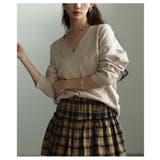 後ろ姿も抜かりの無いVネックハイゲージニット レディース ファッション | Sawa a la mode | 詳細画像4 