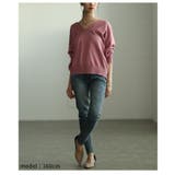 後ろ姿も抜かりの無いVネックハイゲージニット レディース ファッション | Sawa a la mode | 詳細画像21 