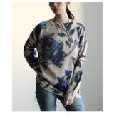 ストーン煌めく青い薔薇の起毛ニットトップス レディース ファッション | Sawa a la mode | 詳細画像12 