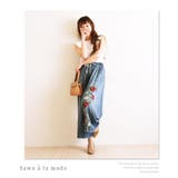 美しい薔薇もラフカジュアル。ボトムス パンツ デニム | Sawa a la mode | 詳細画像3