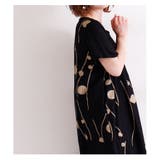 水玉とライン模様の半袖コクーンワンピース。ワンピース チュニック 刺繍柄 | Sawa a la mode | 詳細画像2