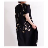 水玉とライン模様の半袖コクーンワンピース。ワンピース チュニック 刺繍柄 | Sawa a la mode | 詳細画像6