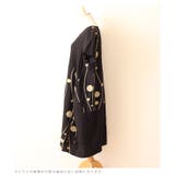 水玉とライン模様の半袖コクーンワンピース。ワンピース チュニック 刺繍柄 | Sawa a la mode | 詳細画像12