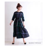 ウエストリボンのチェックワンピース レディース ファッション | Sawa a la mode | 詳細画像2