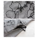 ストライプ柄花刺繍シャツチュニック ブラック リネン | Sawa a la mode | 詳細画像18 