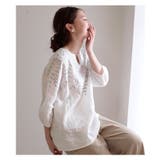 ボタニカルリーフ刺繍のリネントップス レディース ファッション | Sawa a la mode | 詳細画像5