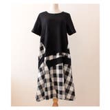 ブロックチェック模様の切り替えワンピース レディース ファッション | Sawa a la mode | 詳細画像10 