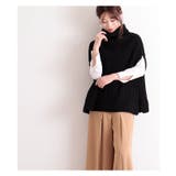 ローゲージニットのリブ編みタートルネックベスト トップス ニット | Sawa a la mode | 詳細画像3
