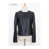 上質ラムレザーのノーカラージャケット レディース ファッション | Sawa a la mode | 詳細画像21