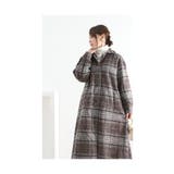 ふんわり袖のミックスツイードチェックロングコート レディースファッション アウター | Sawa a la mode | 詳細画像17 