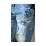 ブルーベースの花モチーフテーパードデニム レディースファッション ボトムス | Sawa a la mode | 詳細画像3