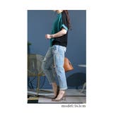 ブルーベースの花モチーフテーパードデニム レディースファッション ボトムス | Sawa a la mode | 詳細画像8