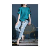 ブルーベースの花モチーフテーパードデニム レディースファッション ボトムス | Sawa a la mode | 詳細画像16