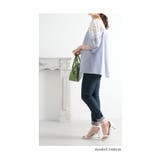 美しい花レースで華やぐストライプ柄シャツブラウス レディース ファッション | Sawa a la mode | 詳細画像8 