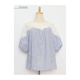 美しい花レースで華やぐストライプ柄シャツブラウス レディース ファッション | Sawa a la mode | 詳細画像21 