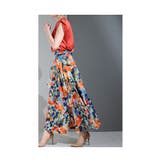 水彩花模様の極彩色フレアスカート レディース ロングスカート | Sawa a la mode | 詳細画像10 