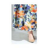 水彩花模様の極彩色フレアスカート レディース ロングスカート | Sawa a la mode | 詳細画像11 