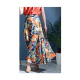水彩花模様の極彩色フレアスカート レディース ロングスカート | Sawa a la mode | 詳細画像18 