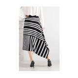 日本製アシンメトリーのアートな切替錯覚ニットスカート レディース ファッション | Sawa a la mode | 詳細画像17