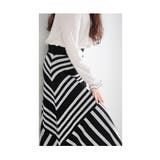 日本製アシンメトリーのアートな切替錯覚ニットスカート レディース ファッション | Sawa a la mode | 詳細画像18