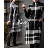 タータンチェックニットワンピース レディースファッション チュニック | Sawa a la mode | 詳細画像1 