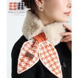 思わず触れたくなるふわふわ千鳥格子柄ニットファーマフラー レディース ファッション | Sawa a la mode | 詳細画像1