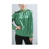 艶やかグリーンの上品サテンシャツブラウス レディース ファッション | Sawa a la mode | 詳細画像19 