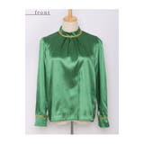 艶やかグリーンの上品サテンシャツブラウス レディース ファッション | Sawa a la mode | 詳細画像21 