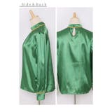 艶やかグリーンの上品サテンシャツブラウス レディース ファッション | Sawa a la mode | 詳細画像22 