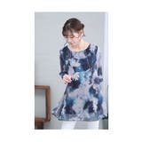 風に舞う透け感を纏う水墨の花シアーチュニック レディース ファッション | Sawa a la mode | 詳細画像7