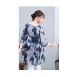 風に舞う透け感を纏う水墨の花シアーチュニック レディース ファッション | Sawa a la mode | 詳細画像9