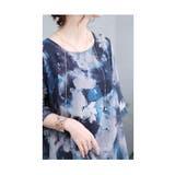 風に舞う透け感を纏う水墨の花シアーチュニック レディース ファッション | Sawa a la mode | 詳細画像10