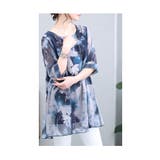 風に舞う透け感を纏う水墨の花シアーチュニック レディース ファッション | Sawa a la mode | 詳細画像19