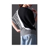 着痩せの魔法日本製変形ボーダーニット レディース セーター | Sawa a la mode | 詳細画像14