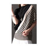 着痩せの魔法日本製変形ボーダーニット レディース セーター | Sawa a la mode | 詳細画像23