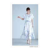 水彩で描かれたモノトーンの花柄シフォンスカート レディース ファッション | Sawa a la mode | 詳細画像8 