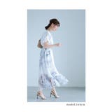 水彩で描かれたモノトーンの花柄シフォンスカート レディース ファッション | Sawa a la mode | 詳細画像13 