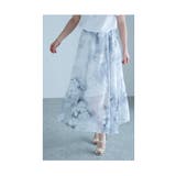 水彩で描かれたモノトーンの花柄シフォンスカート レディース ファッション | Sawa a la mode | 詳細画像18 